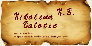 Nikolina Balotić vizit kartica